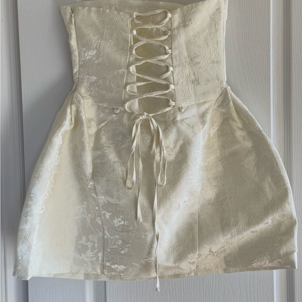 BABYBOO Elenora Mini Dress in Ivory with Bow - Picture 4 of 8